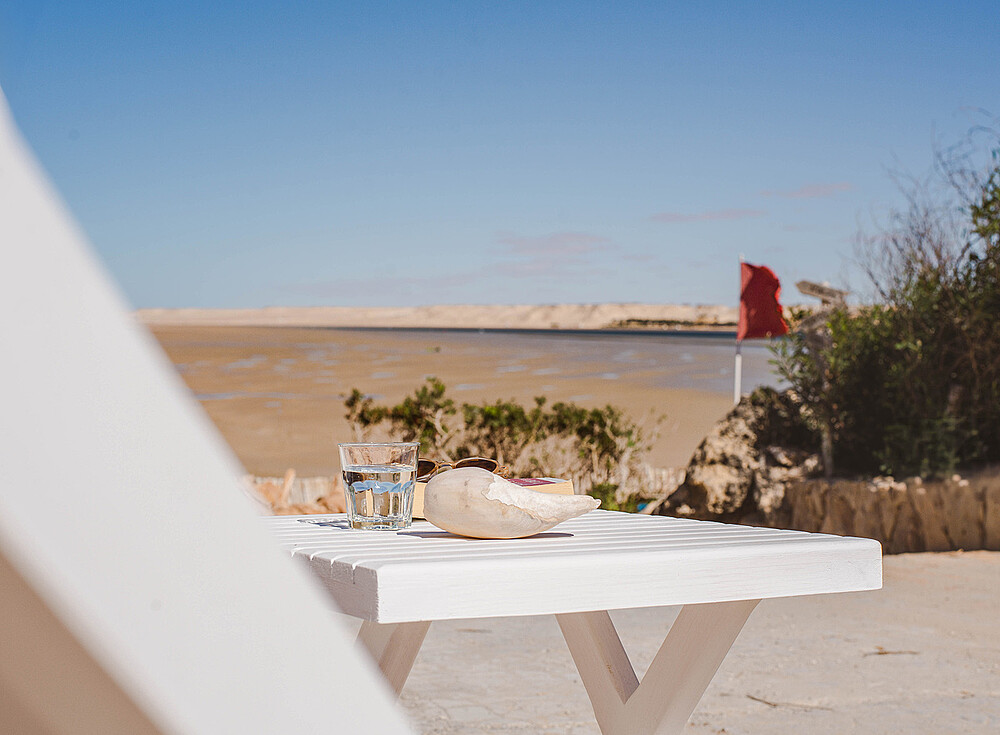 Premium Bungalow terrace with ocean view in Dakhla - NewSpiritDakhla kiteboarding resort for water sports travel