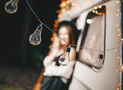 Sfeerverlichting bij Brouwersdam Camping - Kiteboarding Club KBC Brouwersdam watersport centrum Nederland