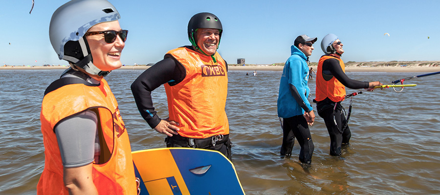 Kite camp at KBC kite school at KBC Brouwersdam
