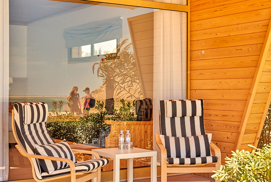 Bungalow met kitesurfspot uitzicht Hotel Dakhla Club - KBC Dakhla Marokko