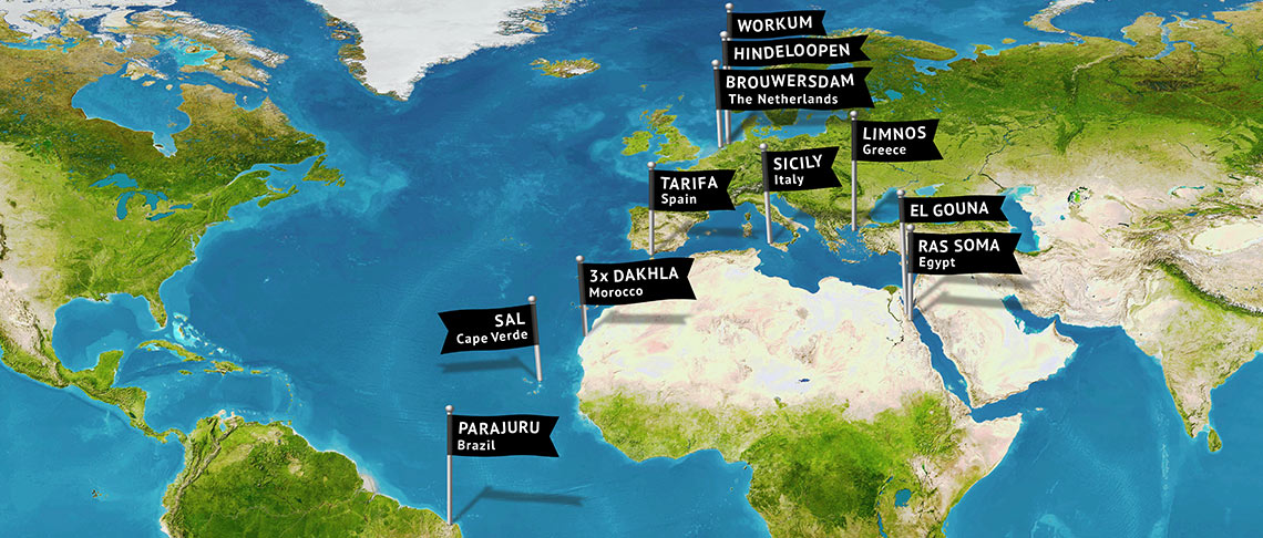 Melhores spots de kitesurf mundiais mapa mundial destinos kiteboarding