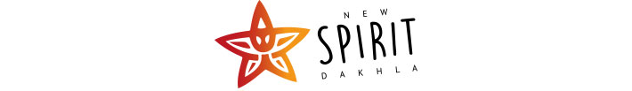 NewSpiritDakhlaLogo - KBC New Spirit Dakhla Kitesurfing Center Logo mit Stern-Design in orange-rot