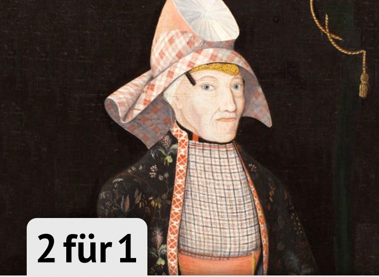 Traditionele Hindelooper klederdracht in Museum - historische kustcultuur aan IJsselmeer, Holland reisbestemming